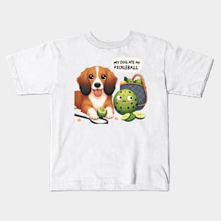 My Dog Ate My Pickleball Kids T-Shirt